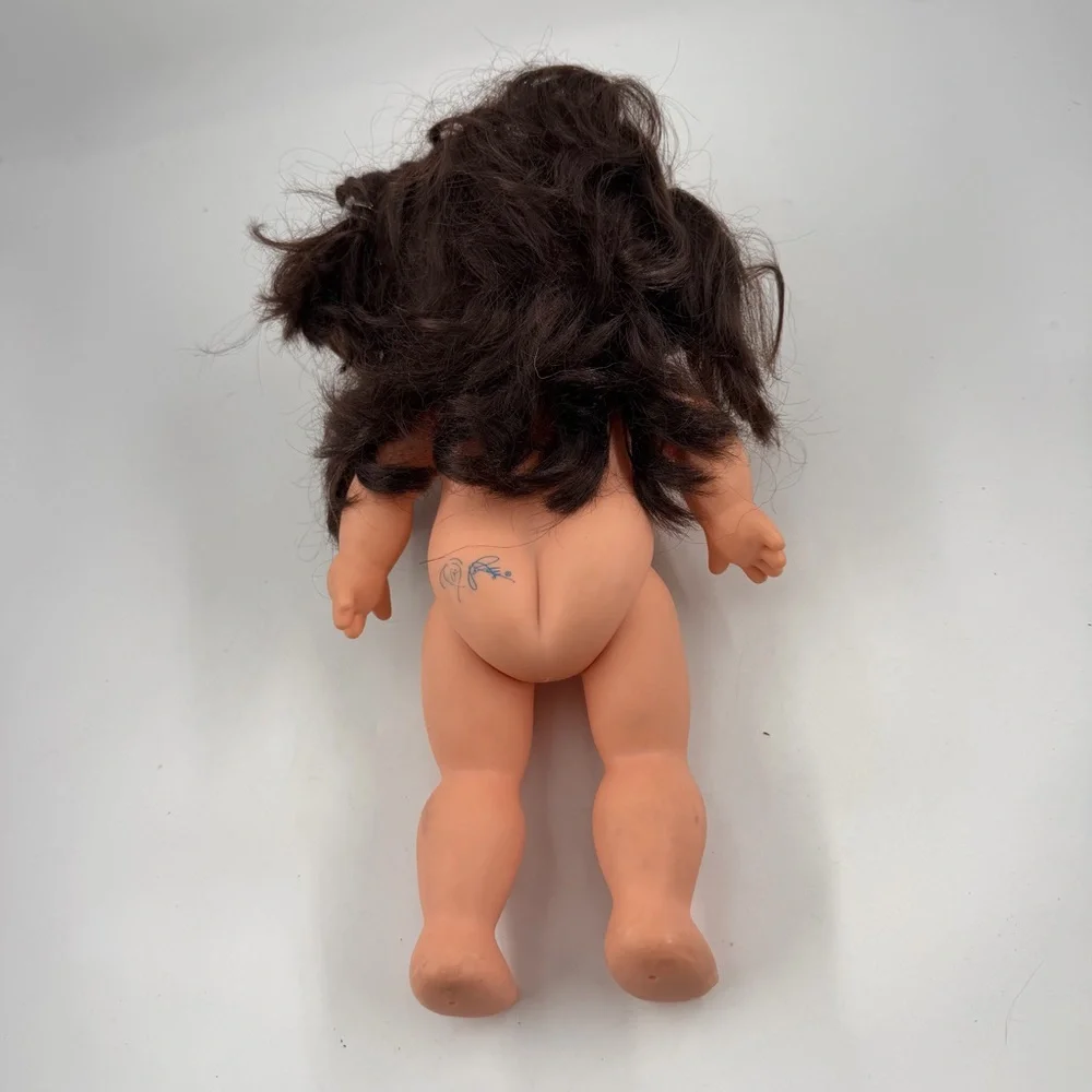 Vintage 1985 Cabbage Patch Kid Hasbro Hard Body Doll Signed Dark Hair Brown Eyes